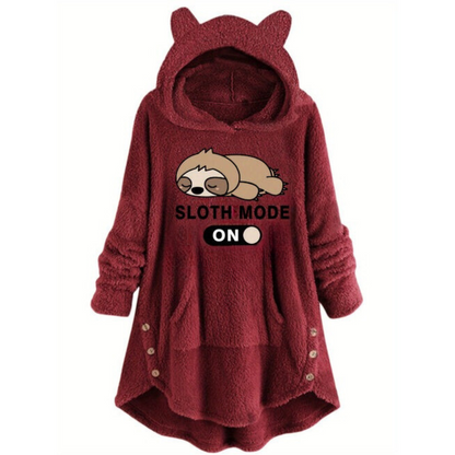 Sloth Mode Plush Hoodie